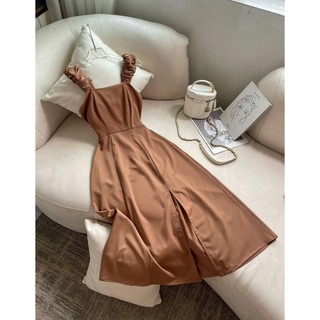 Váy maxi xẻ chân đan dây lưng