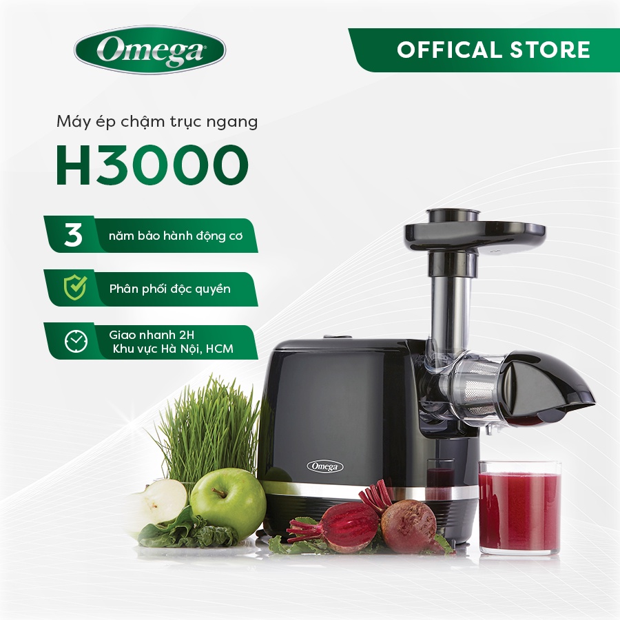 Máy Ép Chậm Trục Ngang Omega H3000 Máy Ép Trái Cây Nguyên Quả Công Suất Lớn Bảo Hành 3 Năm