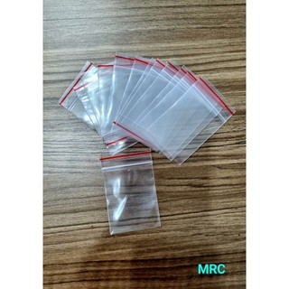 100g Túi zipper chỉ đỏ size nhỏ, túi đựng muối tôm, túi zip đa dụng