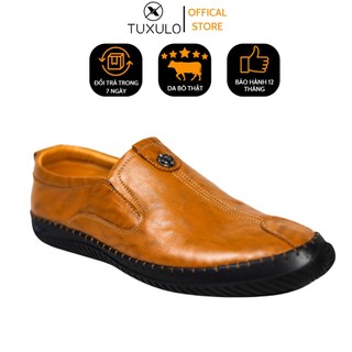 Giày tây Nam TUXULO công sở loafer da bò trơn bóng cao cấp sang trọng lịch lãm G101