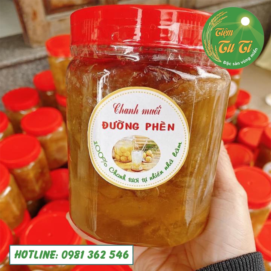 CHANH MUỐI ĐƯỜNG PHÈN hũ 1kg - Ngọt Thanh Mát