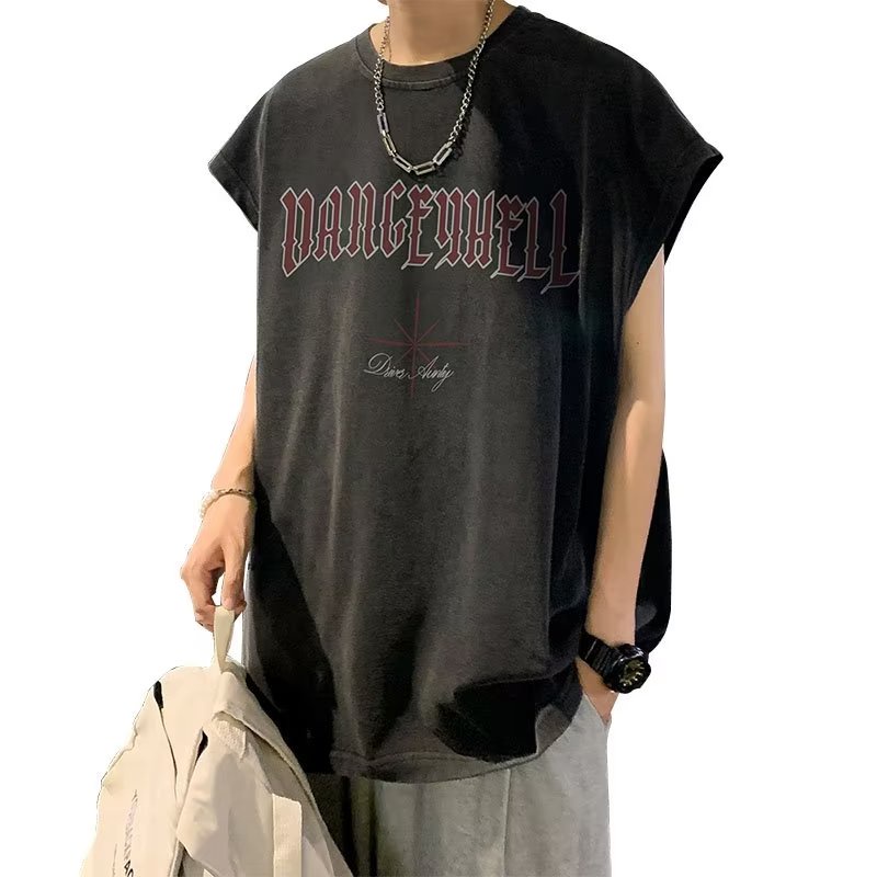 Áo Thun Ba Lỗ Mùa Hè Dáng Suông In Họa Tiết Màu Tương Phản Cổ Điển Có Kích Thước m-5xl Cho Nam Và Nữ