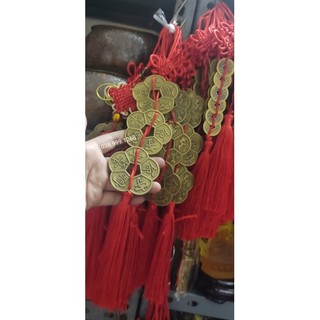 Đồng xu hoa mai dây 5 cỡ to dây 5 đồng xu hoa mai phong thủy tài lộc