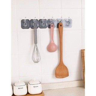 Thanh Dán Tường 6 Móc Treo Đồ Siêu Chắc