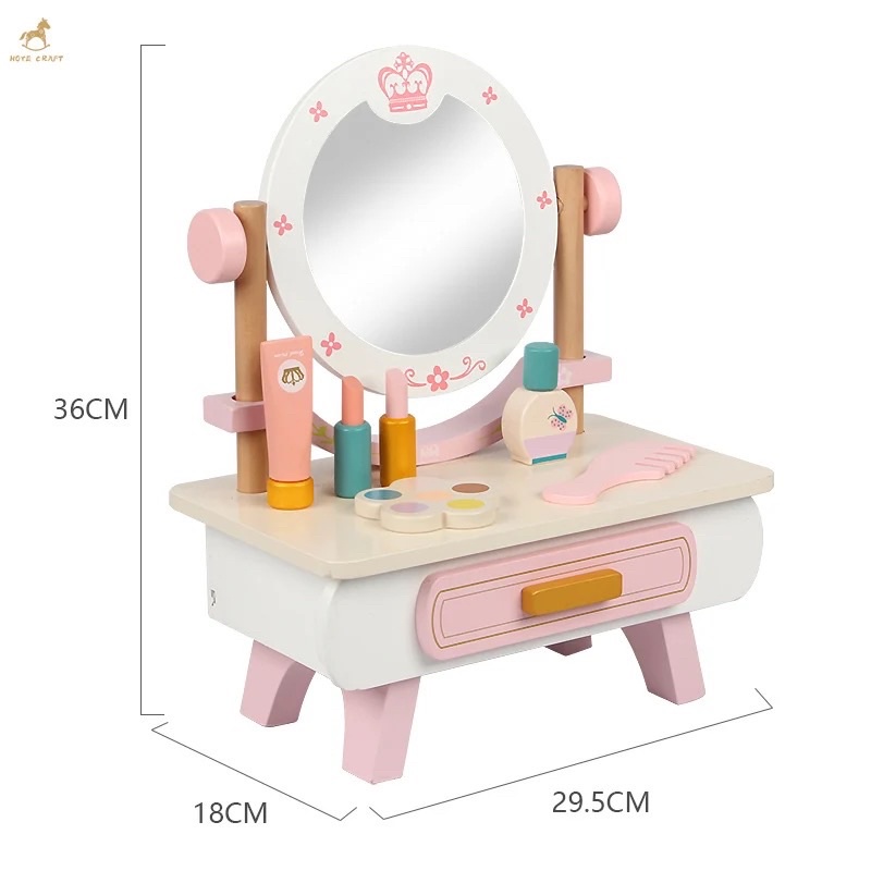 Bộ đồ chơi bàn trang điểm có gương bằng gỗ cho bé