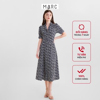 Đầm nữ marc fashion midi cổ danton cài nút favh020622