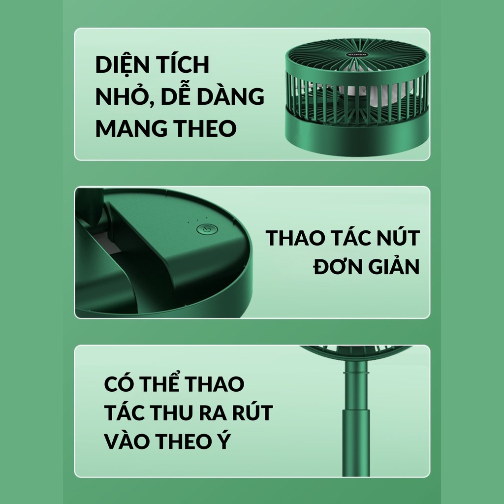 Quạt Mini Gập Gọn Ấm Baby 3 Tốc Độ Gió Cực Mát 9W, Pin Lớn 2500mAh Dùng Liên Tục An Toàn Tiện Lợi Cho Mẹ Ấm Gift Decor