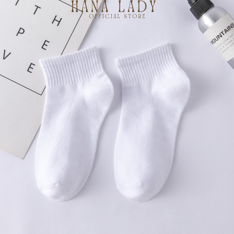 Tất chân trơn unisex phong cách Hàn Quốc chất liệu cotton thông hơi thoáng khí Hanaladystore T024