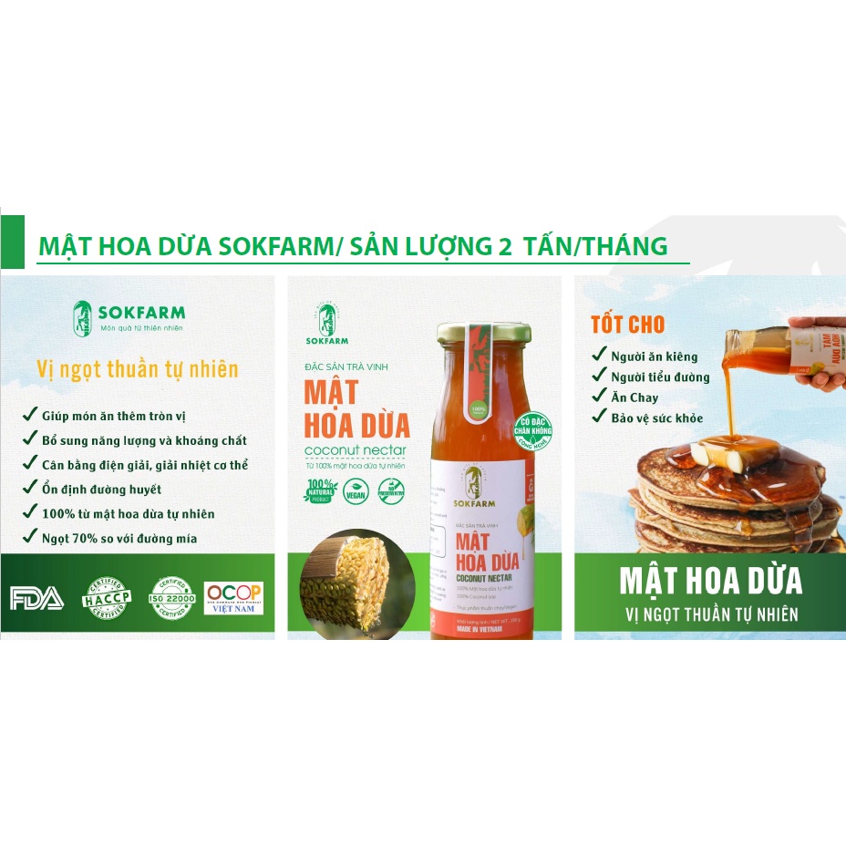 Mật hoa dừa cho bé 230g Sokfarm - Xanhsam Organic
