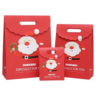 Túi đựng quà tặng giấy có nắp có quai dễ thương hình ông già noel phù hợp cho dịp năm mới EMA gối nệm cho người việt 