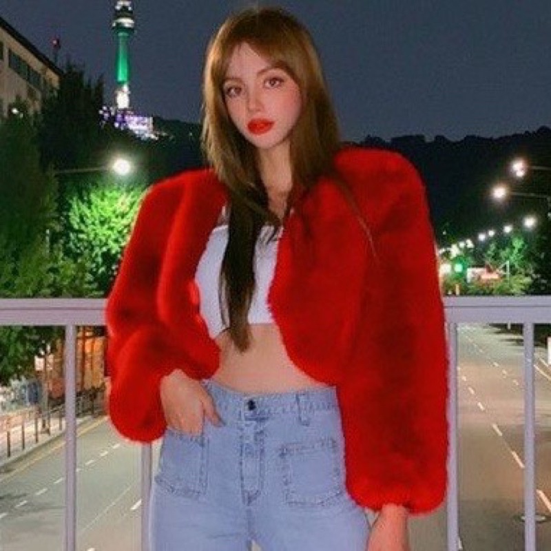 Áo khoác lông thú cao cấp dáng  ngắn cloptop
