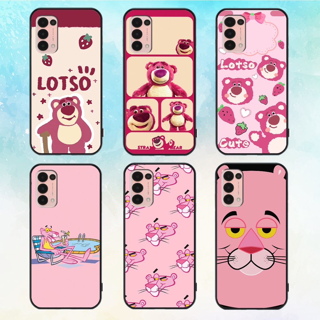 Ốp lưng Oppo Reno 5 4G / Reno 5 5G / Reno5 in hình gấu dâu losto, pink panther đáng yêu,hot trend.