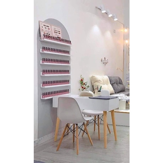 SET kệ sơn Nail TRƠN - L kích thước 80cm hiện đại - Tiện lợi dễ lắp đặt, trang trí phòng nail-spa