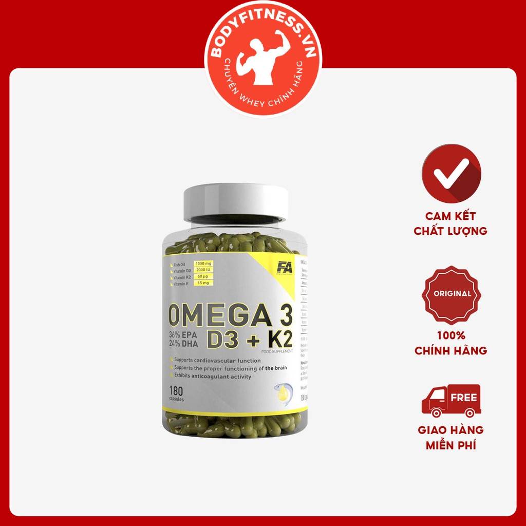 Viên uống FA Engineered Nutrition Omega 3 D3+K2 nhập khẩu Ba Lan - BodyFitness