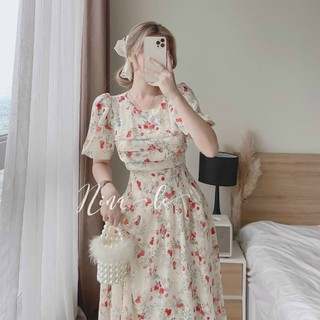 Đầm Maxi Voan Hoa Chingfon 2 Lớp Cao Cấp