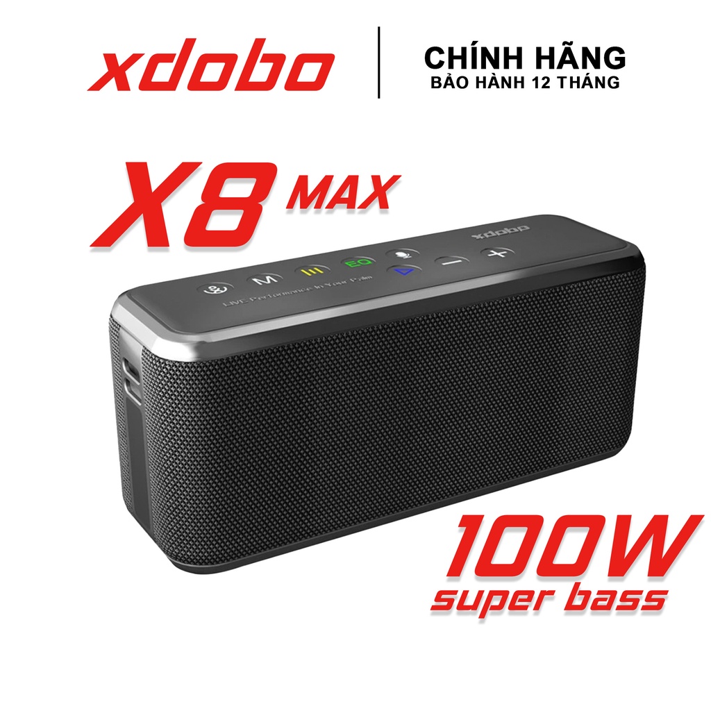 Loa di động Xdobo X8 Max 100W âm thanh nổi - siêu trầm chống nước IPX5 Bluetooth 5.0