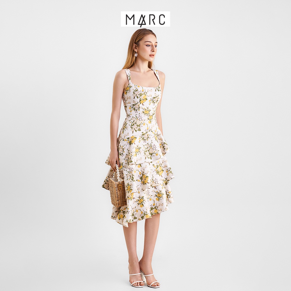 Đầm 2 dây nữ MARC FASHION hoa botanical 3 tầng bèo xéo TRVH041822