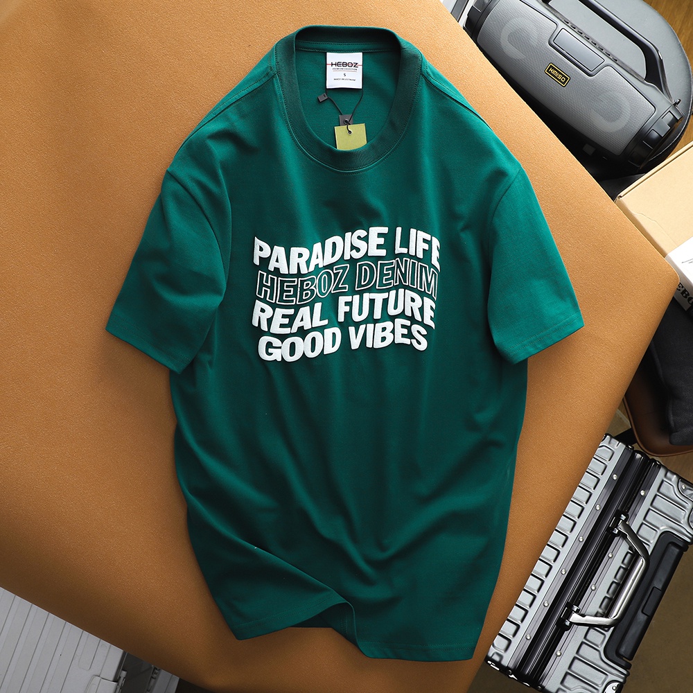 Áo thun nam cổ tròn chất vải cotton 2 chiều cao cấp summer ss23 Heboz 3M - 00001434