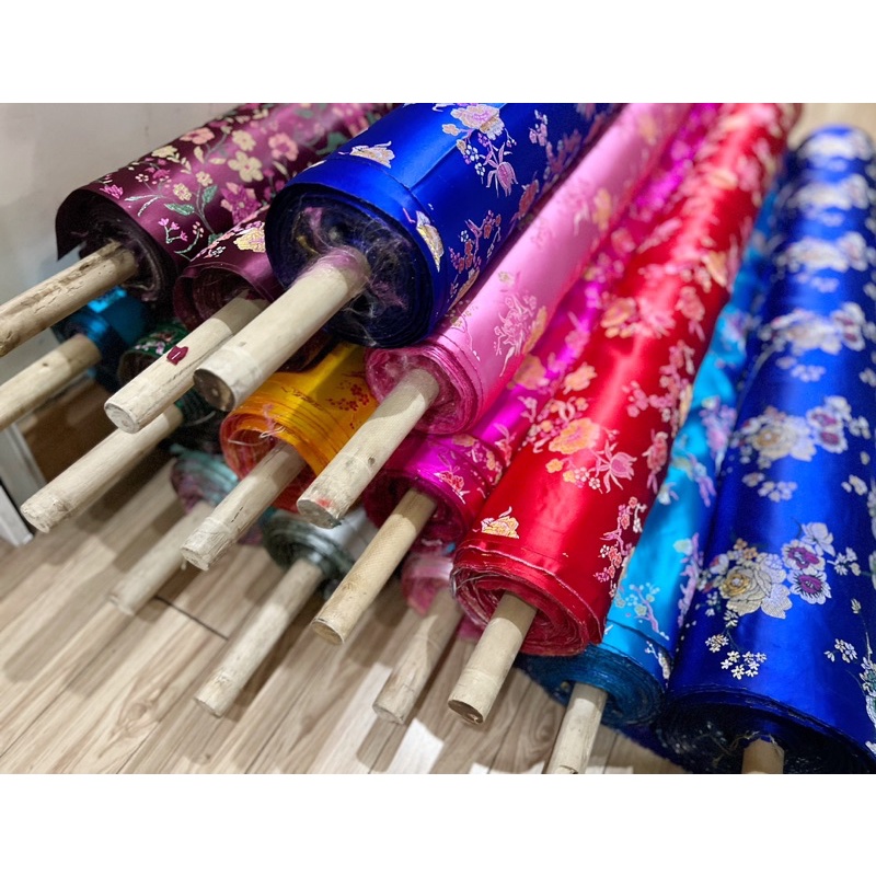 Vải Gấm Hoa Đào Khổ 1.1m