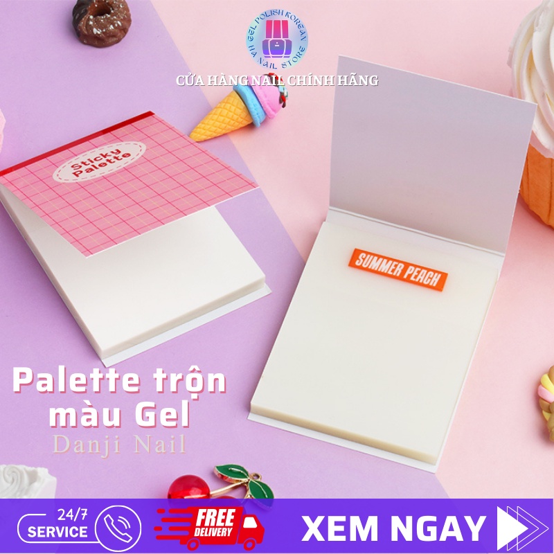 Giấy pallet pha màu sơn gel móng tay Danji Nail Hàn quốc - Chất liệu PET trong mờ Đơn giản tiết kiệm thời gian 100 tờ