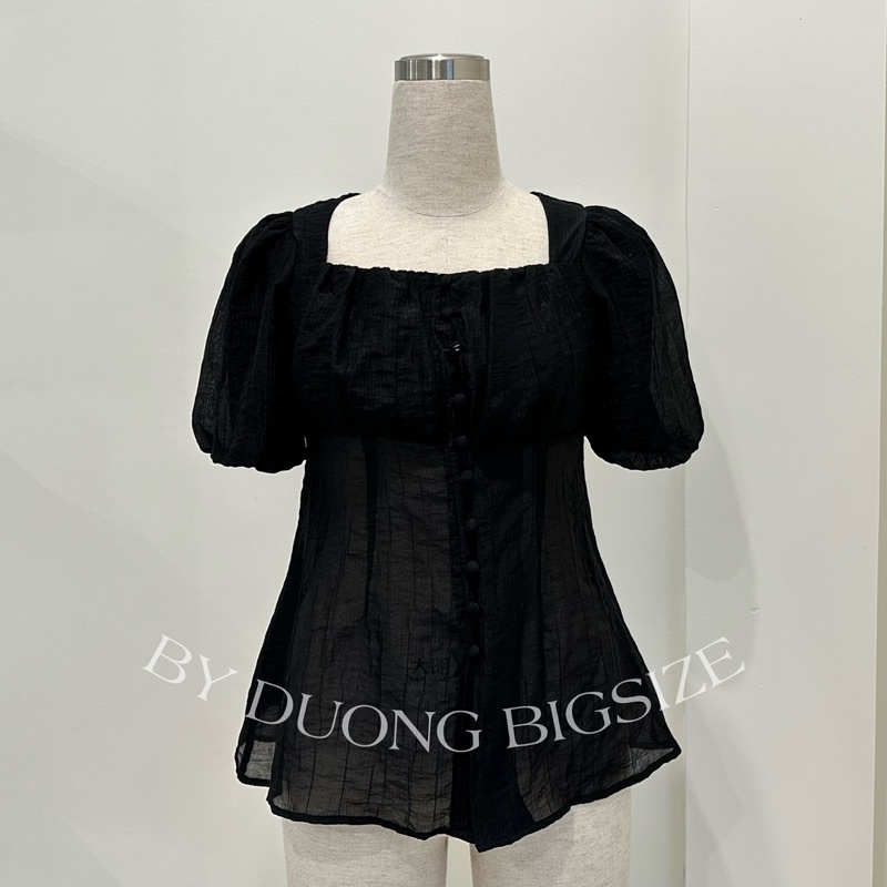 Áo kiểu tay bồng chiết eo BIGSIZE QAK02 - [BY DUONG BIGSIZE]