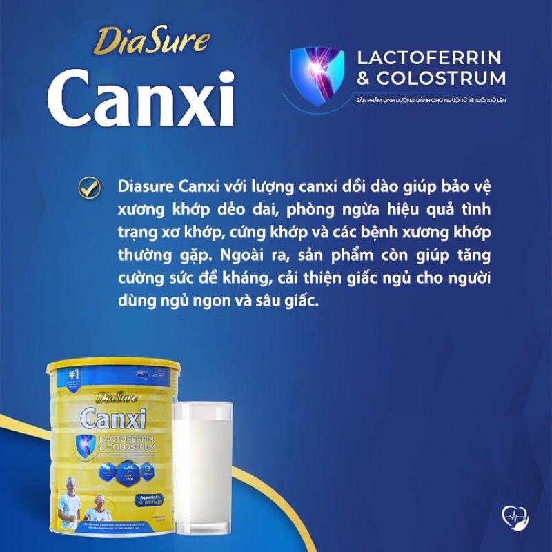 Sữa xương khớp Diasure canxi 850g chính hãng, giá tốt - Hỗ trợ xướng khớp chắc khoẻ, dẻo dai