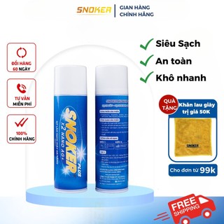 [TẶNG khăn lau giày] Xịt vệ sinh giày Snoker Plus gấp đôi Nano Bạc, tạo bọt sạch siêu nhanh