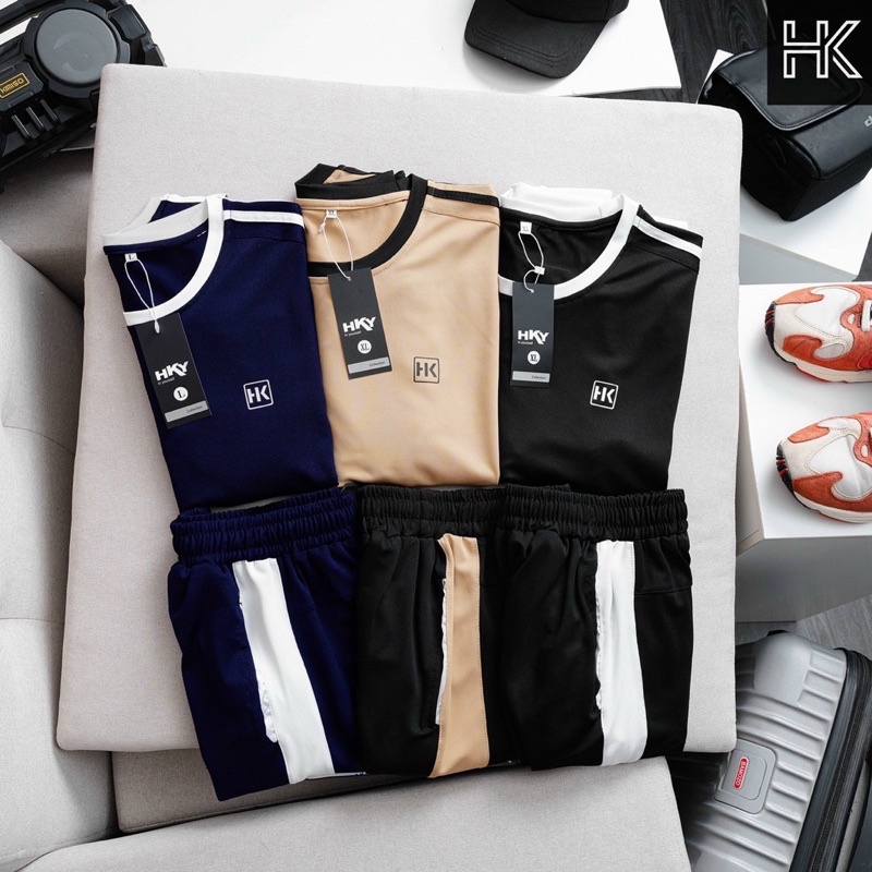 Bộ Thể Thao Nam mùa hè mặc ở nhà chất poly siêu xịn, Đồ Bộ Nam Quần Áo mùa hè cộc tay