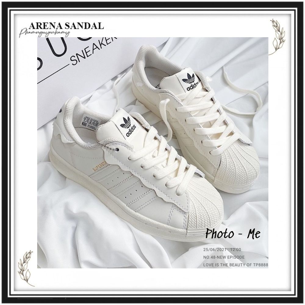 Giày Adidas_Sò Nam Nữ, Giày DAS Superstar Mũi Sò Bản Mới Full 3 Màu Hồng Kem Xanh Full Box Bill - NICESHOES