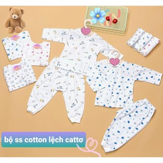 Bộ sơ sinh dài tay cài chéo cho bé 3-7kg