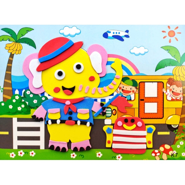 Tranh dán xốp 3D xé dán cho bé - Đồ chơi trí tuệ, rèn tính khéo léo, kiên nhẫn...TÉPPI STORE 18x13cm