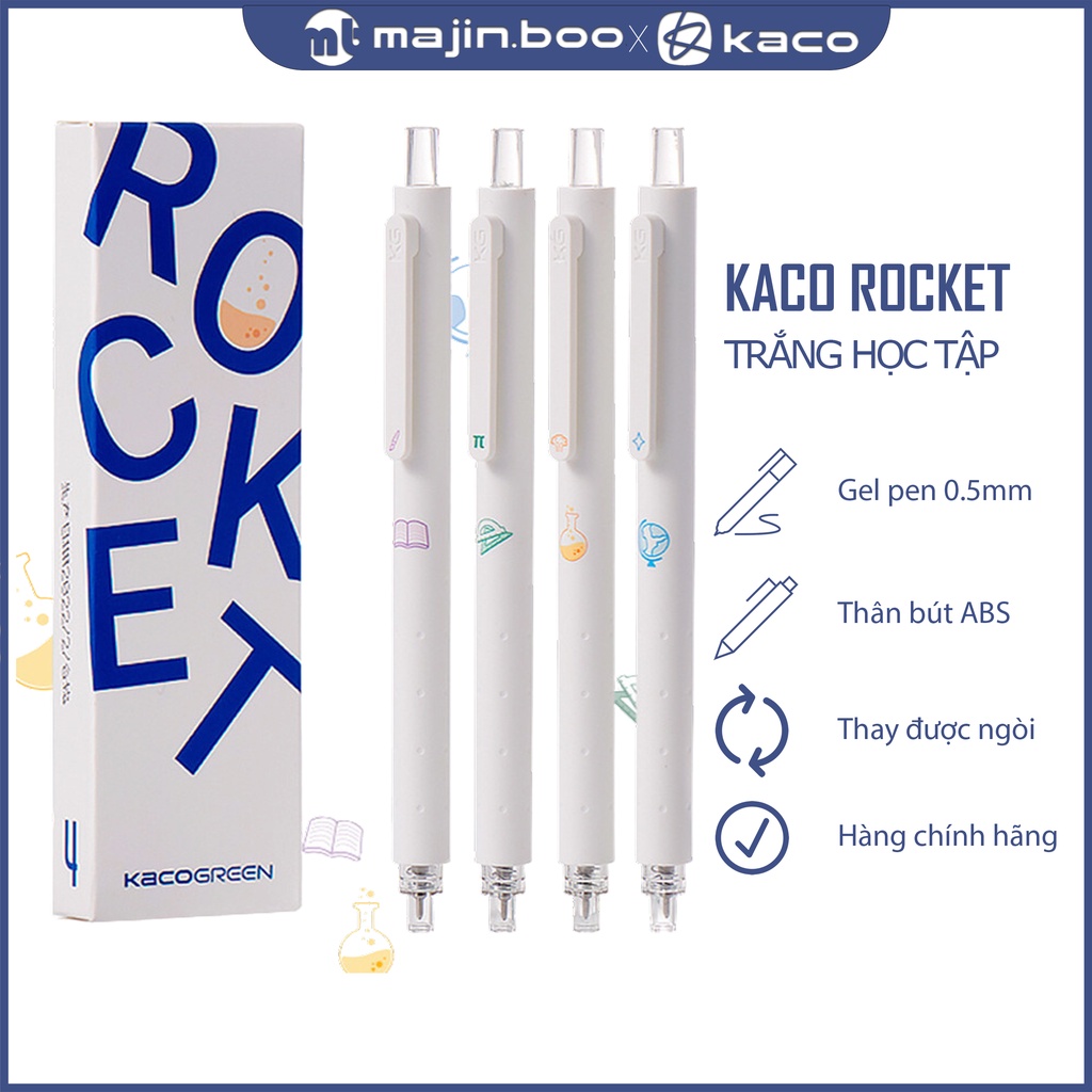 Bộ Bút Mực Gel Kaco Rocket Ngòi 0.5mm Phiên Bản Đặc Biệt Hàng Chính Hãng