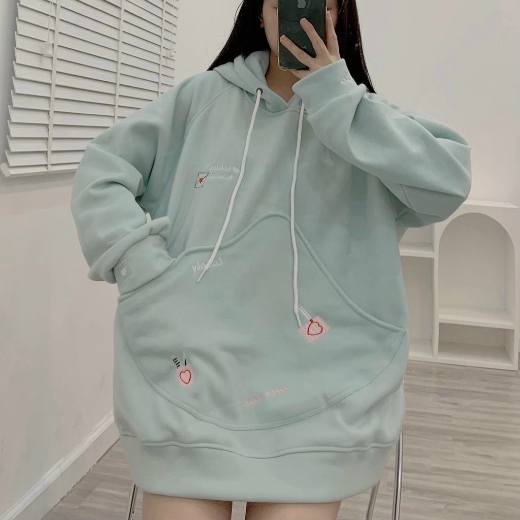 Áo khoác hoodie Nữ chất thun nỉ có túi siêu to khổng lồ mẫu mới siêu hot 777TpThoodie380