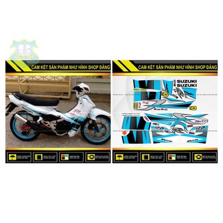 TEM RỜI SATRIA 2000 PHỐI TRẮNG XANH