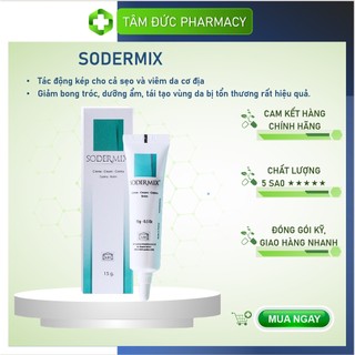 Sodermix cream 15gr Hỗ trợ viêm da cơ địa, chàm sữa, giảm sẹo lồi, sẹo phì đại [sodemix]