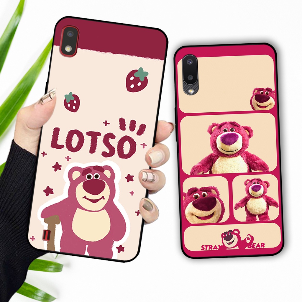 Ốp lưng Samsung A01 / A02 / A10 / M10 in hình gấu dâu losto, pink panther đáng yêu,hot trend.