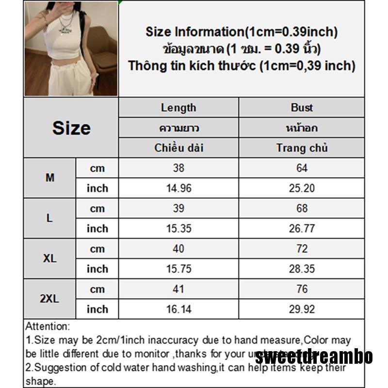 Áo Croptop Sát Nách Cổ Tròn Thêu Chữ Thời Trang Mùa Hè Cho Nữ