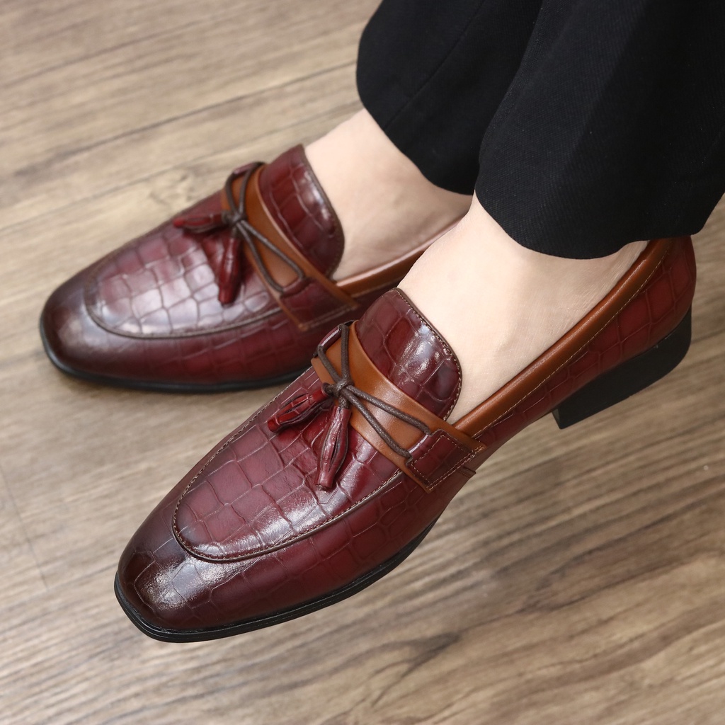 Giày Lười Nam Công Sở XOĂN SHOP Phong Cách Hàn Quốc Da Thật Nappa Có Chuông Mã G071