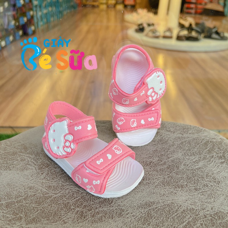 Sandal xốp kity siêu nhẹ cho bé gái họa tiết mèo và micky cho bé từ 3 tháng