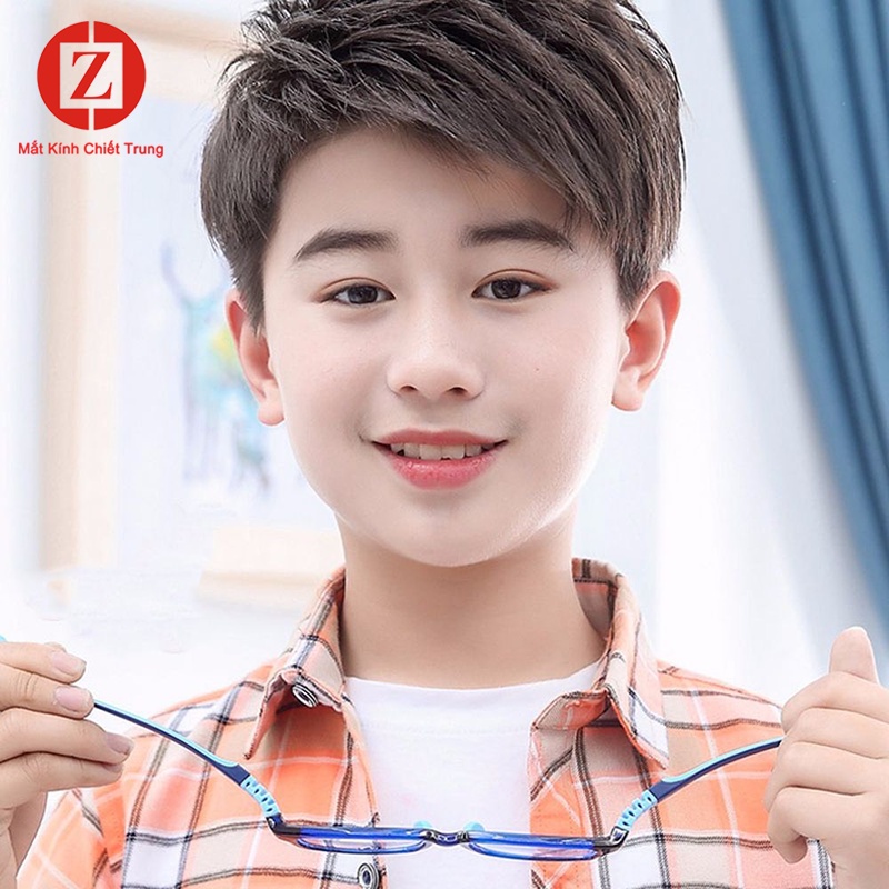 Kính Thời Trang chống ánh sáng xanh bảo vệ đôi mắt bé yêu, có thể thay tròng cận, gọng Silicone cao cấp mã H8812
