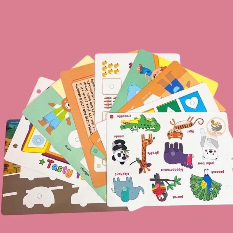 Học liệu bóc dán Montessori thông minh 17 chủ đề đồ chơi giáo dục sớm cho bé tái sử dụng nhiều lần