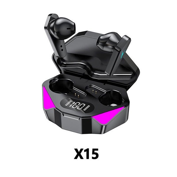 Tai Nghe Gaming X15 Bluetooth 5.1 Không Dây Giảm Tiếng Ồn Cảm Ứng Điều Khiển Vân Tay Âm Thanh Hifi 9D Cho Android