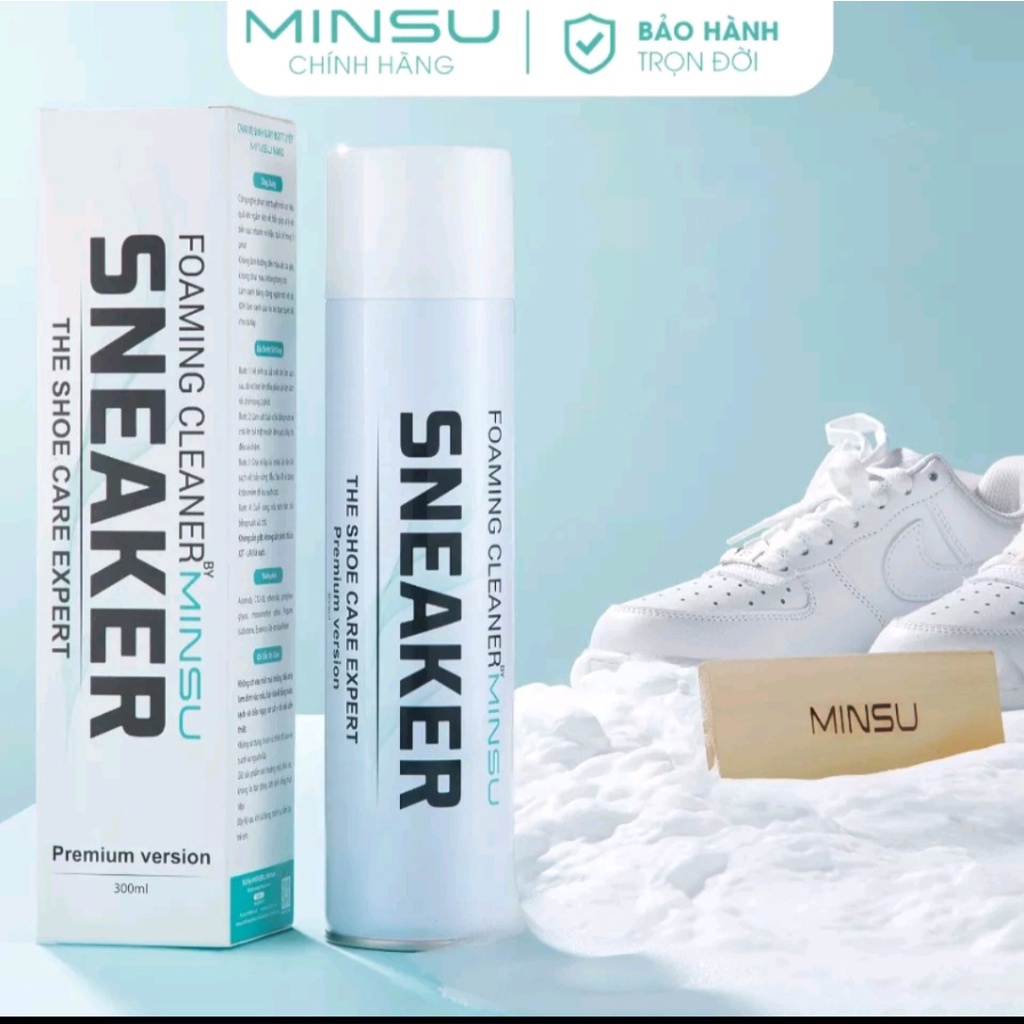 Chai Xịt Vệ Sinh Giày Sneaker Bọt Tuyết NANO MINSU M5955 Giặt Khô Siêu Tốc, Đẳng Cấp Thế Giới
