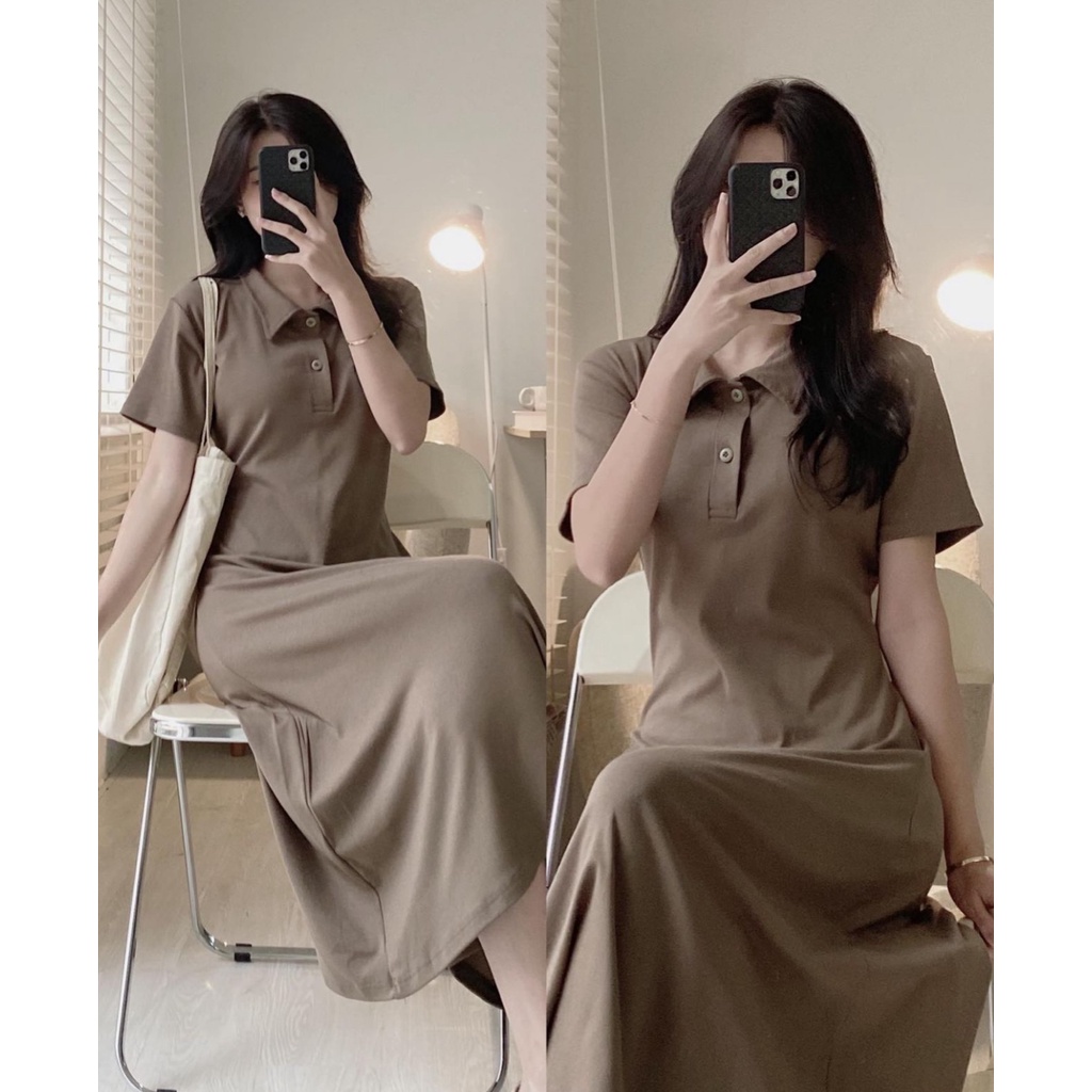 Đầm polo cổ đức dáng suông hàn quốc - Retrostyle - vaypolosuong1047