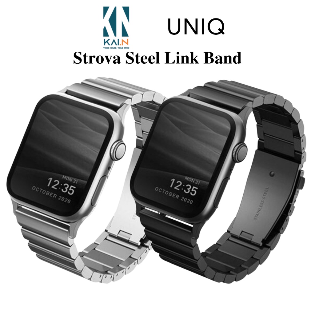 Dây Thép UNIQ Strova Steel Link Band dành cho Apple Watch Series 1--7/SE (44/45mm)