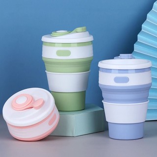 Cốc uống nước gấp gọn đi du lịch, Ly nhựa silicon đa năng gấp gọn, chịu nhiệt độ cao an toàn cho sức khỏe
