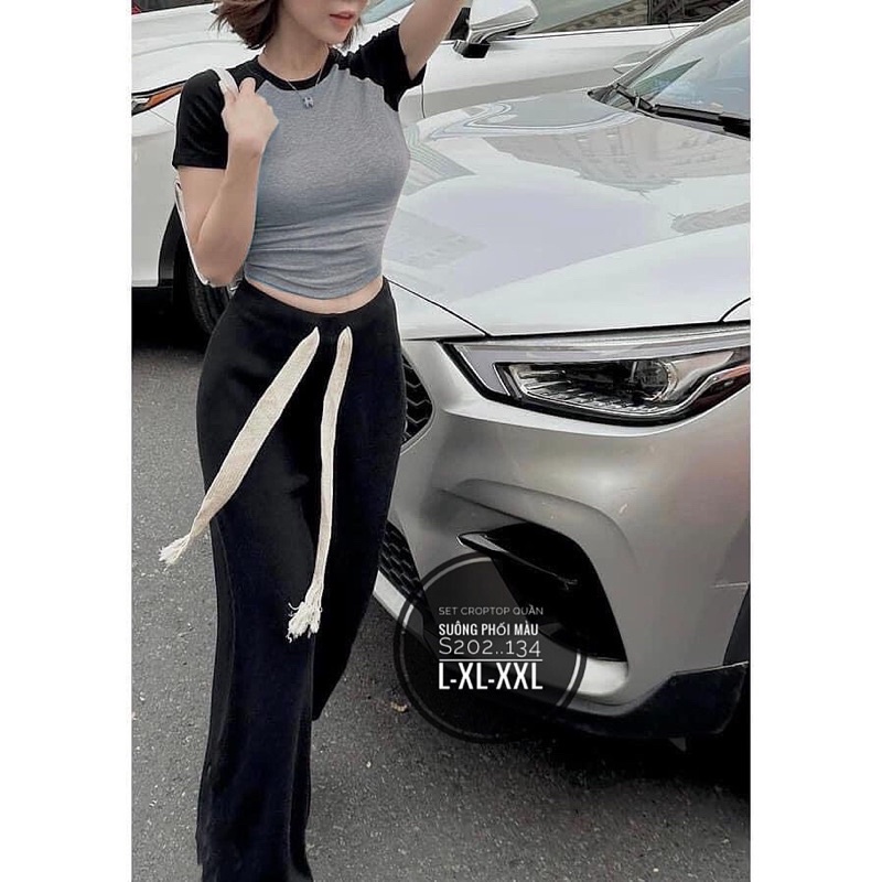 🌈 SET CROTOP QUẦN SUÔNG PHỐI MÀU BIGSIZE🌈