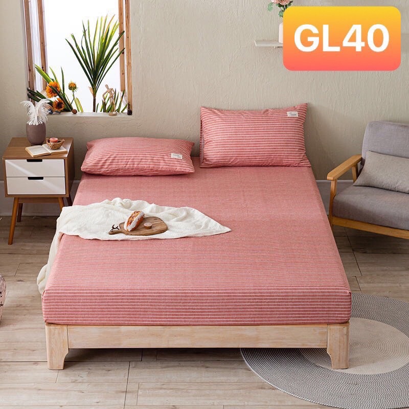 Set ga gối kẻ caro IGUN BEDDING chất liệu cotton tici