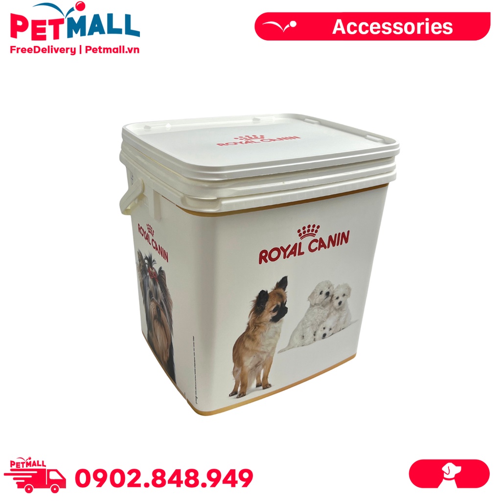 Thùng đựng thức ăn Royal Canin 4kg - Size 23x35cm- Hình chó Petmall