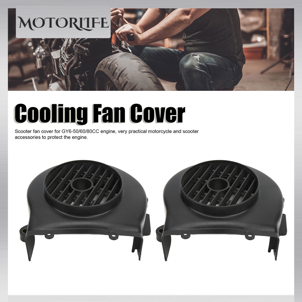 Motorlife 2 Cái/bộ Xe Tay Ga Quạt Làm Mát Động Cơ Bao Bảo Vệ Chịu Nhiệt Cho GY6 50/60/80CC Máy